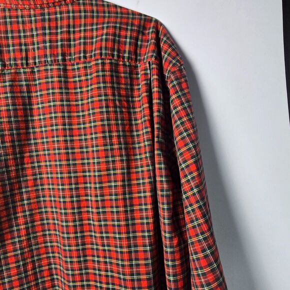 Nordstrom Men’s Plaid Shirt Red & Blue Size 16 1/2-33 Relaxed Fit Button-Down - Picture 13 of 15